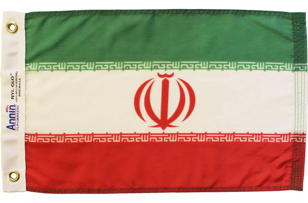 Iran - 12"X18" Nylon Flag - Nylon, Without Fringe, Grommets