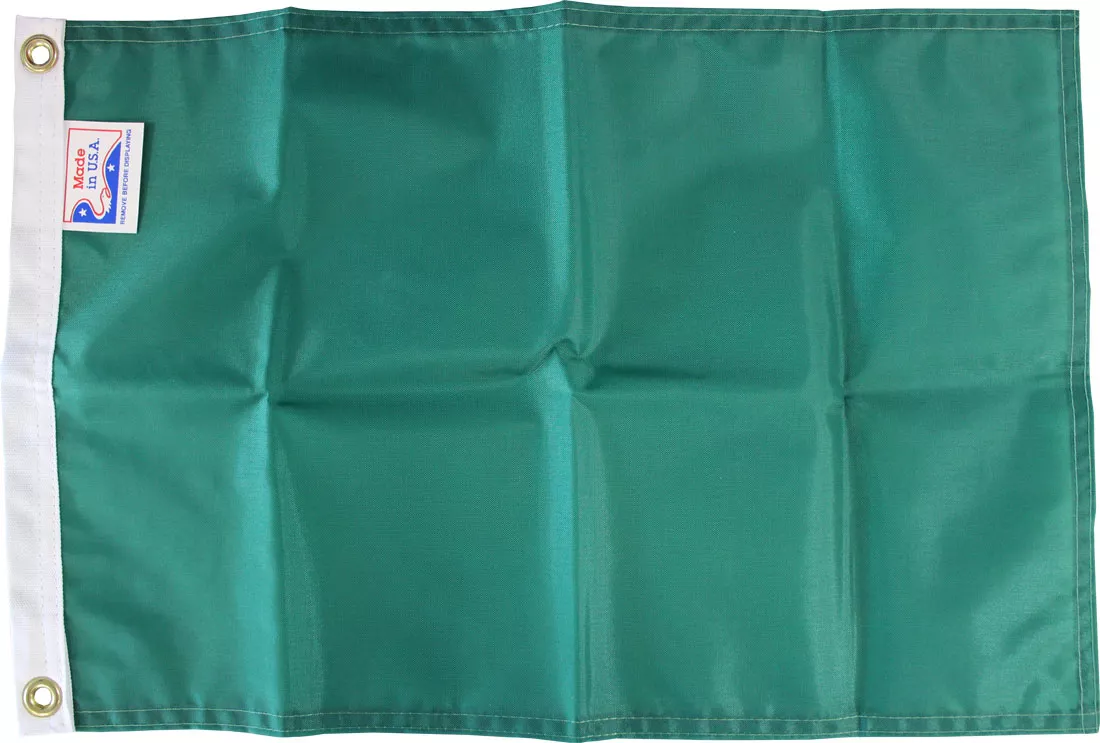 Green - 2'X3' Solid Color Nylon Flag (Irish Green) - Nylon, Without Fringe, Grommets
