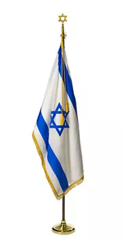 8' Israel Flag Set - With Fringe, Pole Hem