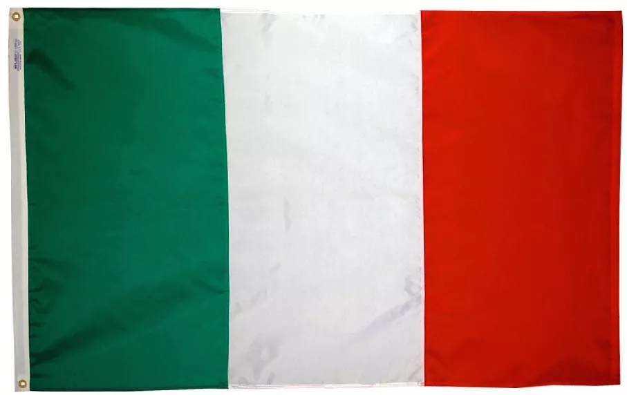 Italy - 2'X3' Nylon Flag - Nylon, Without Fringe, Grommets
