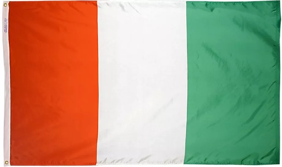 Ivory Coast (Cote d'Ivoire) - 2'X3' Nylon Flag - Nylon, Without Fringe, Grommets