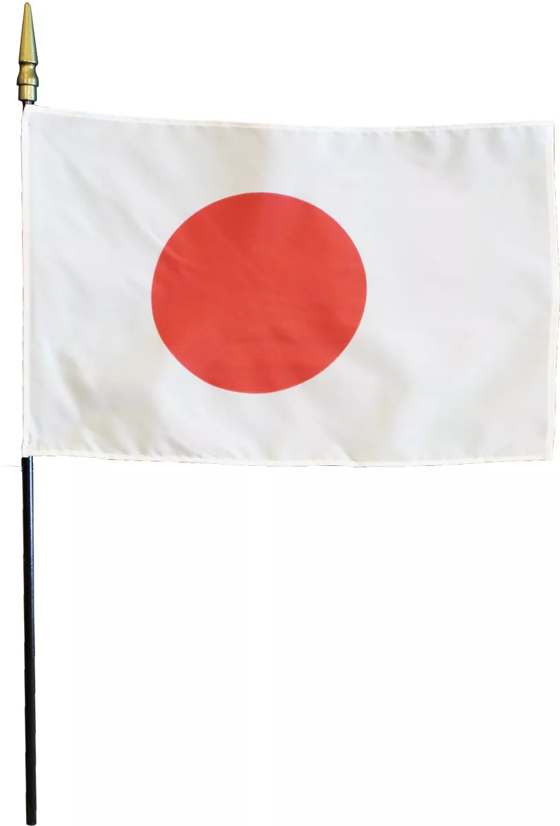 Japan - 8"X12" Stick Flag - 8" x 12", Without Fringe