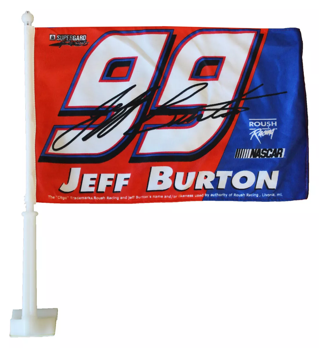 Jeff Burton NASCAR Car Flag - 11" x 18", Without Fringe