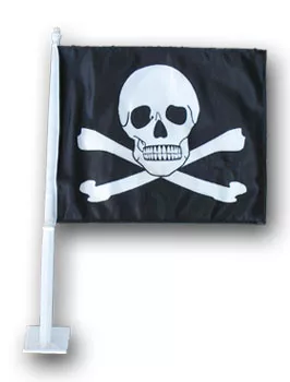 Jolly Roger Car Flag - 11" x 14", Without Fringe