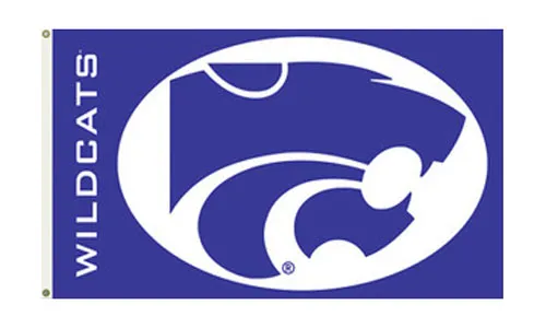 Kansas State - 3' x 5' NCAA Polyester Flag - Medium Knit Polyester, 3' x 5', Without Fringe, Grommets, Dyed