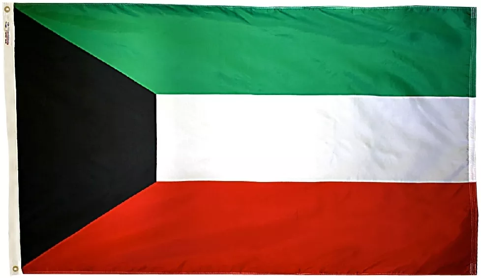 Kuwait - 4'X6' Nylon Flag - Nylon, Without Fringe, Grommets