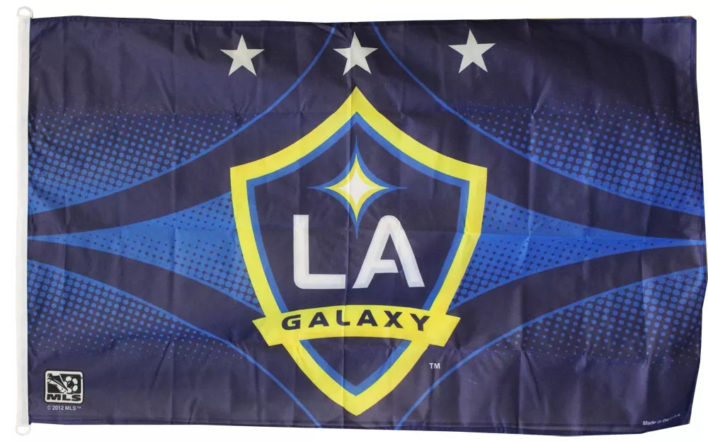 Los Angeles Galaxy - 3' x 5' MLS Polyester Flag - Medium Knit Polyester, 3' x 5', Without Fringe, D-Rings, Dyed