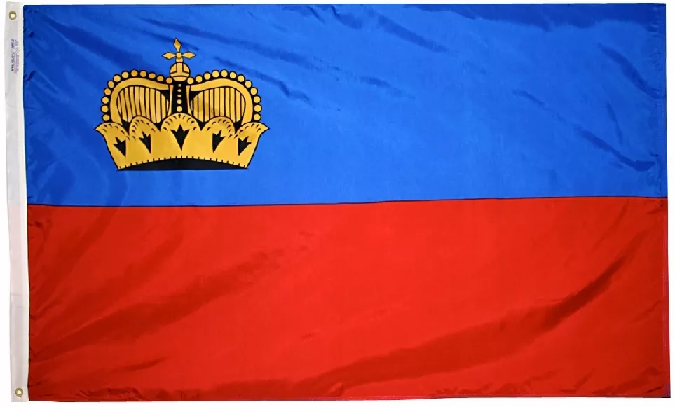 Liechtenstein - 2'X3' Nylon Flag - Nylon, Without Fringe, Grommets