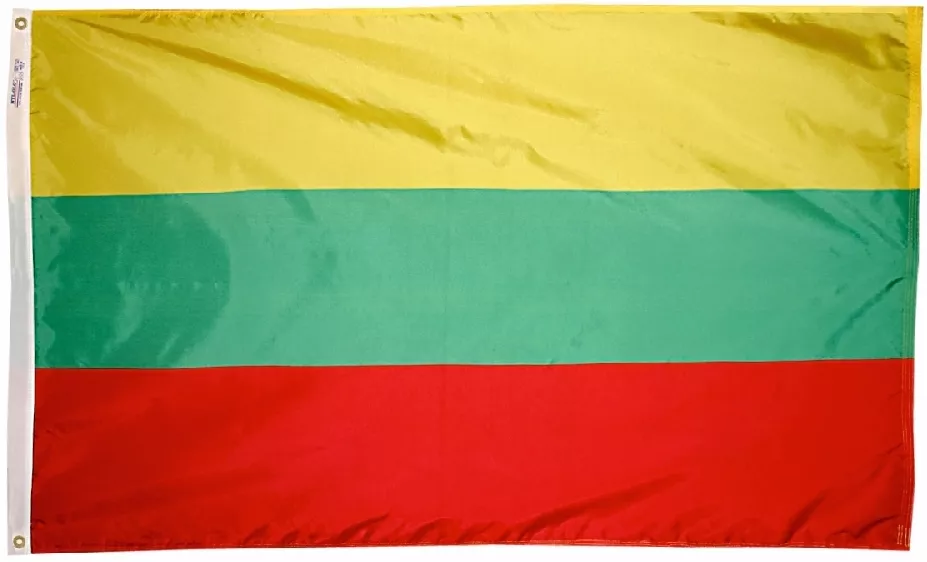 Lithuania - 4'X6' Nylon Flag - Nylon, Without Fringe, Grommets