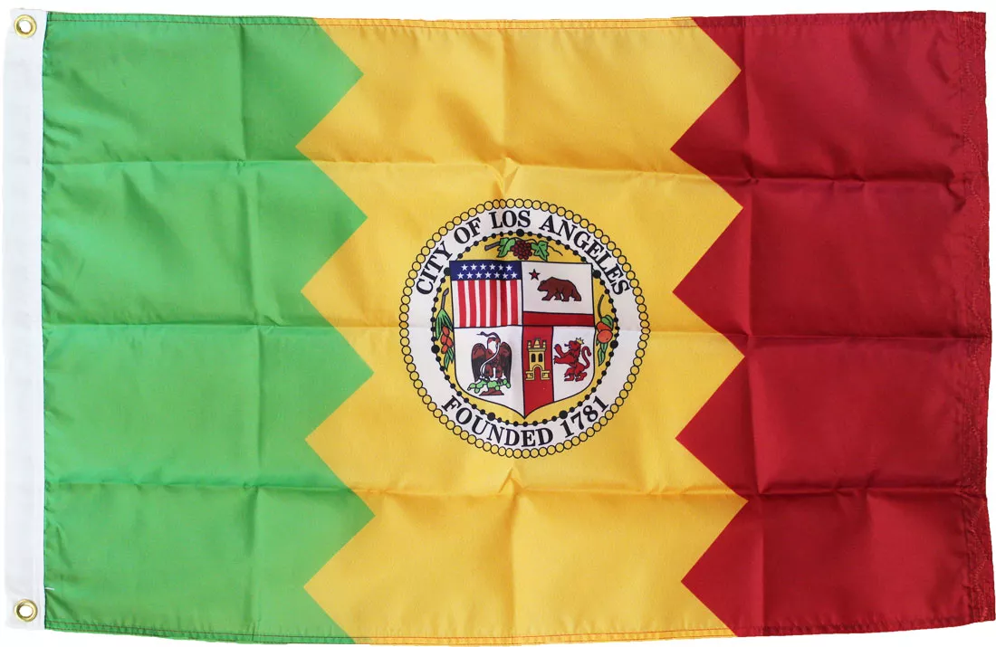 Los Angeles - 2'X3' Nylon Flag - Nylon, Without Fringe