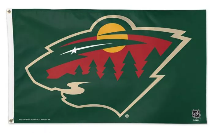 Minnesota Wild - 3' x 5' NHL Polyester Flag - Medium Knit Polyester, 3' x 5', Grommets, Dyed