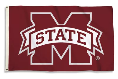 Mississippi State - 3' x 5' NCAA Polyester Flag - Medium Knit Polyester, 3' x 5', Without Fringe, Grommets, Dyed