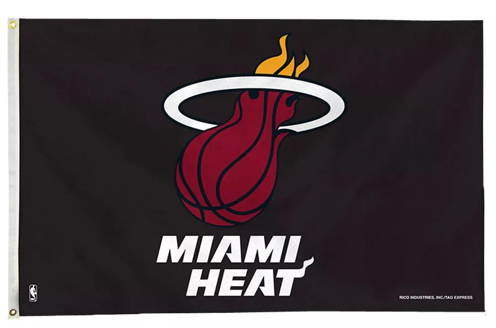 Miami Heat - 3' x 5' NBA Polyester Flag - Medium Knit Polyester, 3' x 5', Without Fringe, Grommets, Dyed