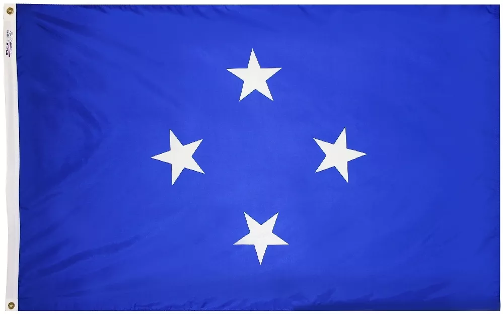 Micronesia - 5'X8' Nylon Flag - Nylon, Without Fringe, Grommets