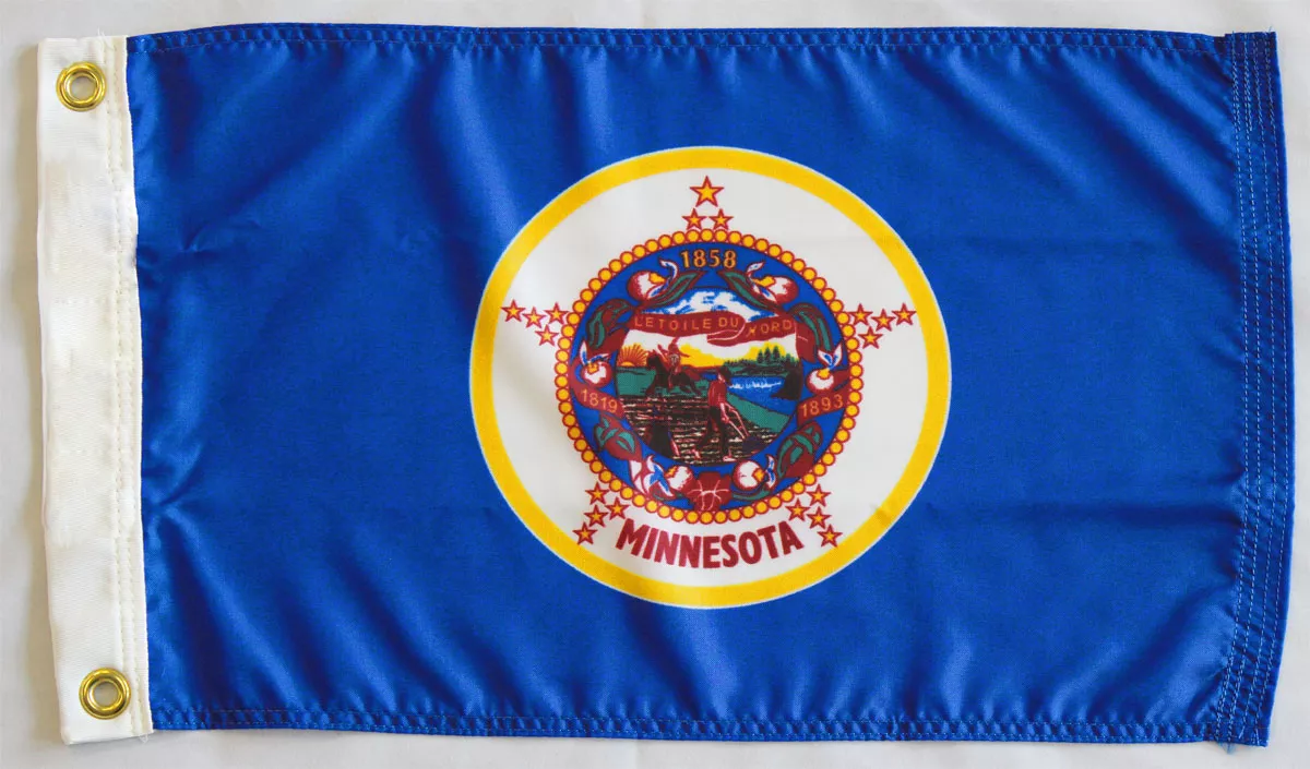 Minnesota (1983-2024) - 12"X18" Nylon Flag - Nylon, Without Fringe, Grommets, Dyed