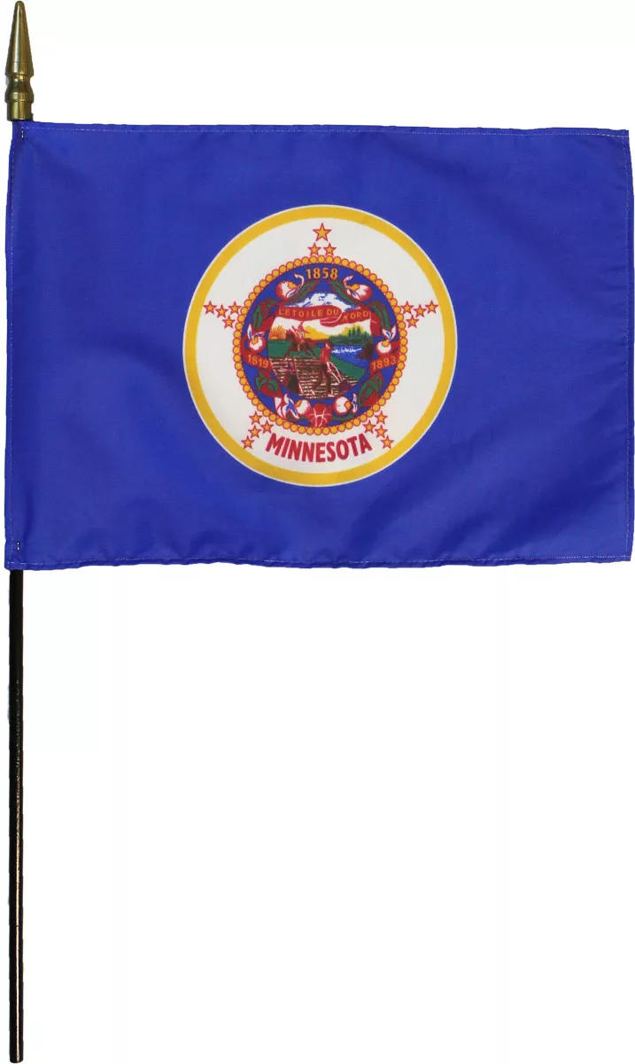 Minnesota (1983-2024) - 8"X12" Stick Flag - 8" x 12", Without Fringe