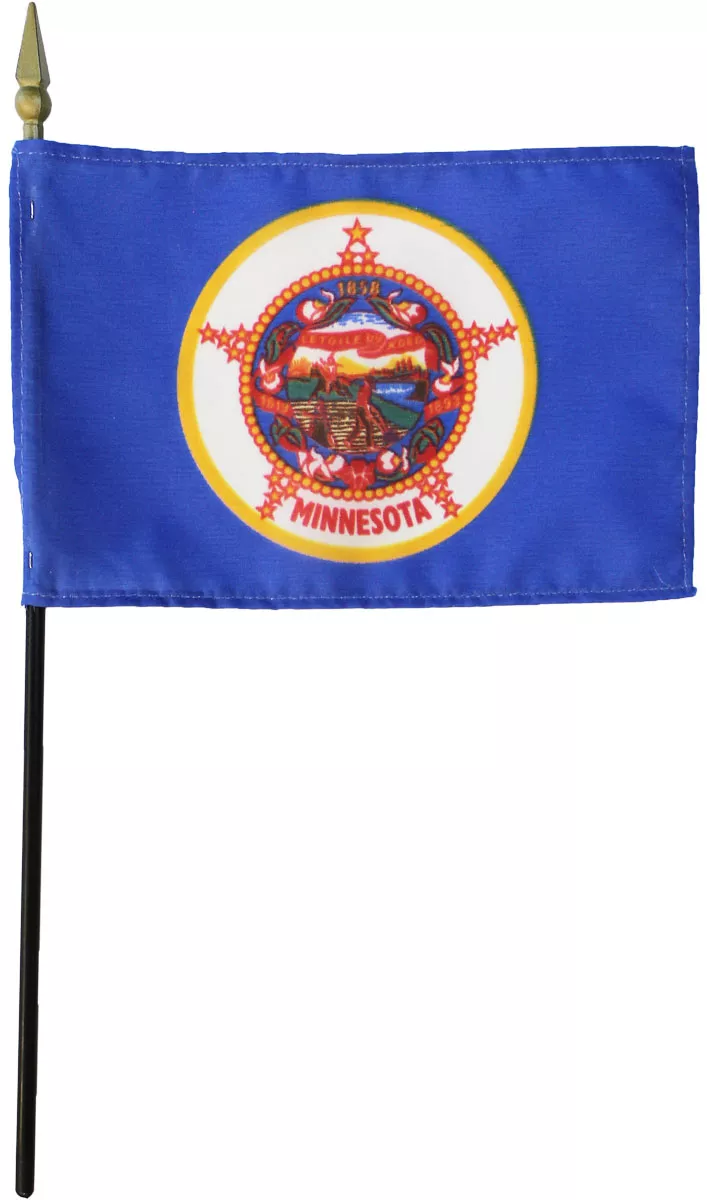 Minnesota (1983-2024) - 4"X6" Stick Flag - 4" x 6", Without Fringe