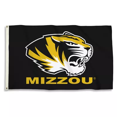 University of Missouri - 3' x 5' NCAA Polyester Flag (Mizzou) - Medium Knit Polyester, 3' x 5', Without Fringe, Grommets, Dyed
