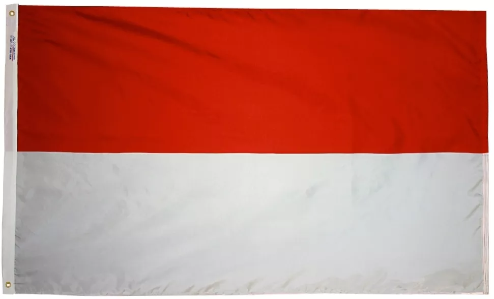 Monaco - 5'X8' Nylon Flag - Nylon, Without Fringe, Grommets