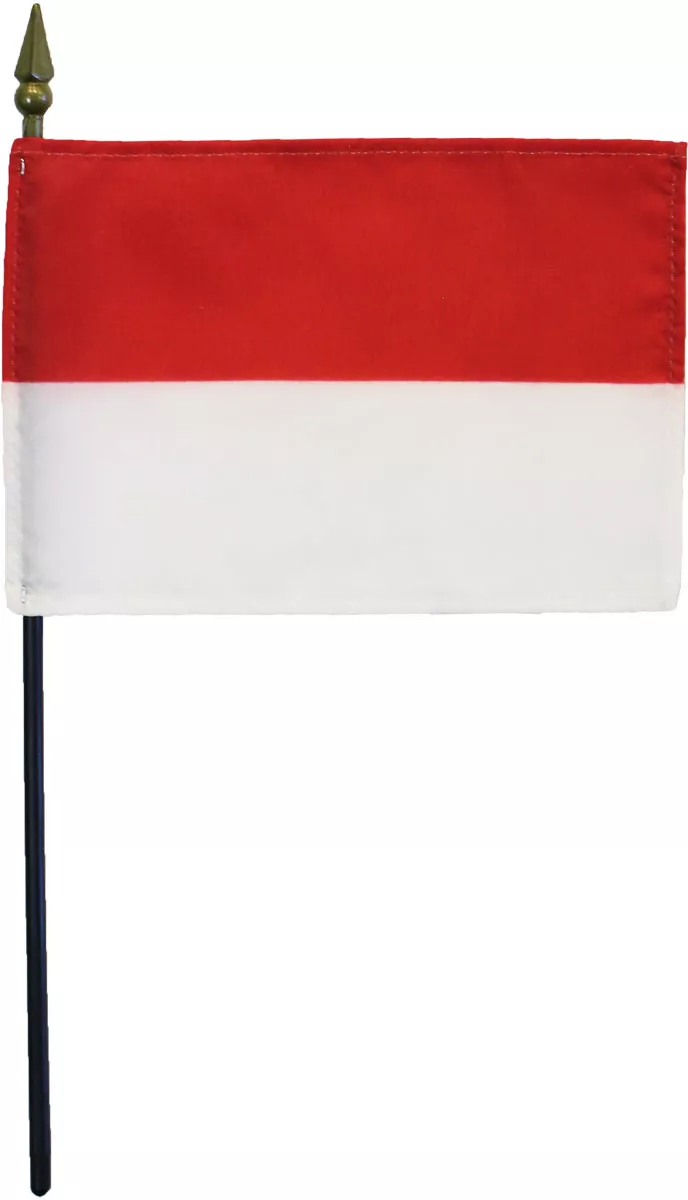 Monaco - 4"X6" Stick Flag - 4" x 6", Without Fringe