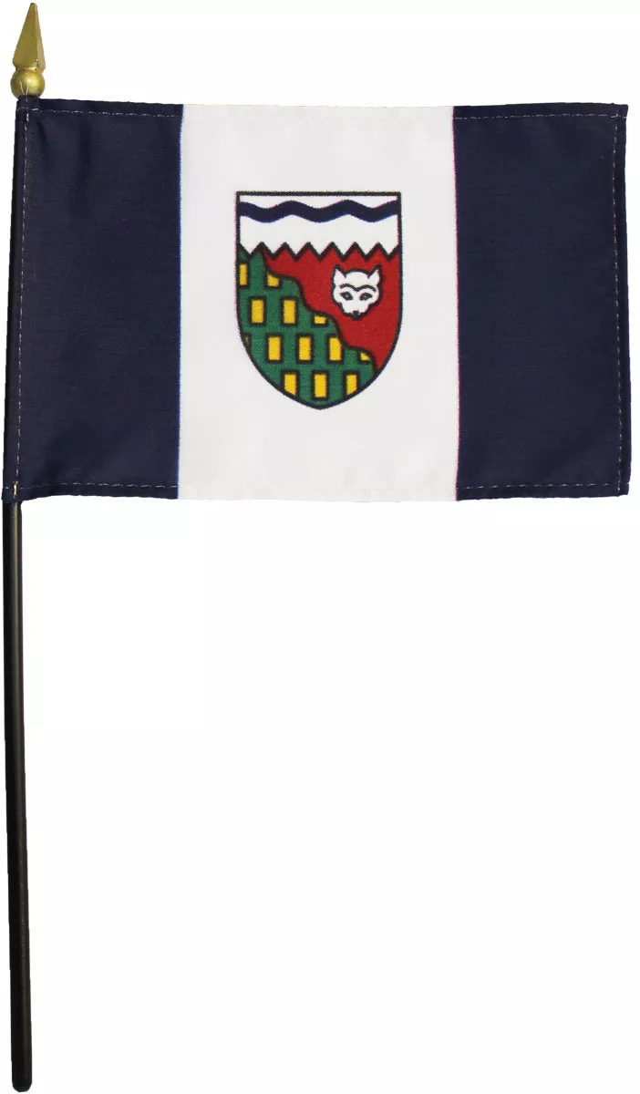 Northwest Territories - 4"X6" Stick Flag - 4" x 6", Without Fringe