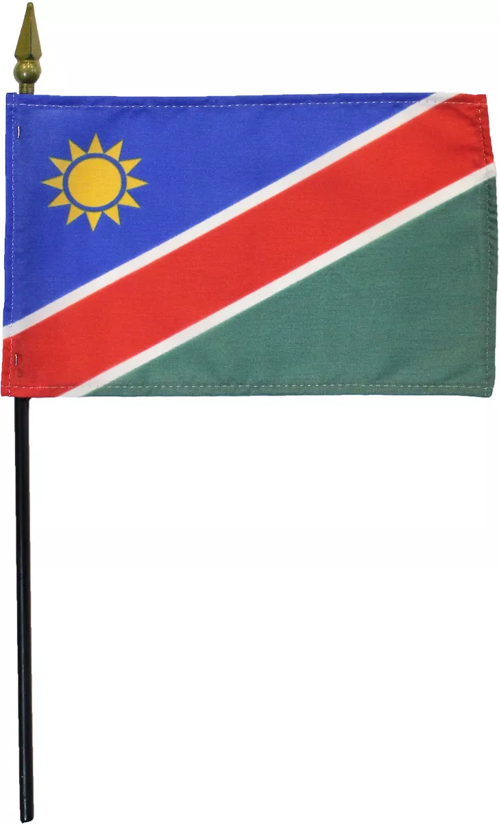 Namibia - 4"X6" Stick Flag - 4" x 6", Without Fringe