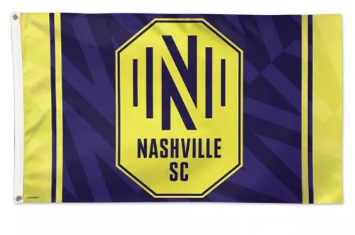 Nashville SC - 3' x 5' MLS Polyester Flag - Medium Knit Polyester, 3' x 5', Without Fringe, Grommets, Dyed