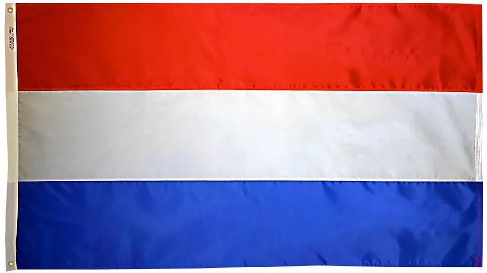 Netherlands - 3'X5' Nylon Flag - Nylon, 3' x 5', Without Fringe, Grommets