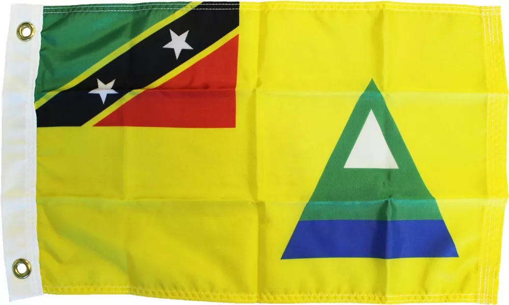 St. Kitts and Nevis - 12"X18" Nylon Flag (Nevis) - Nylon, Without Fringe, Grommets