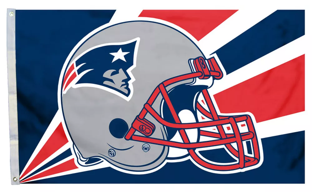 New England Patriots - 3'X5' NFL Polyester Flag - Medium Knit Polyester, 3' x 5', Without Fringe, Grommets, Dyed