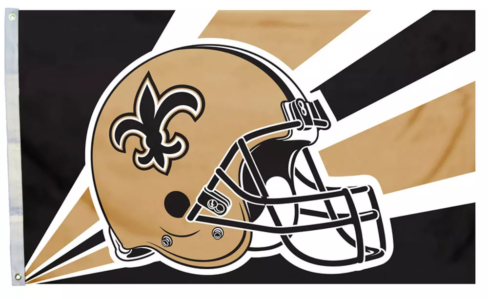 New Orleans Saints - 3'X5' NFL Polyester Flag - Medium Knit Polyester, 3' x 5', Without Fringe, Grommets, Dyed