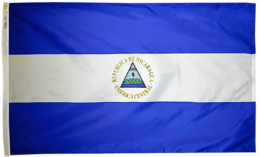 Nicaragua - 2'X3' Nylon Flag (State) - Nylon, Without Fringe, Grommets