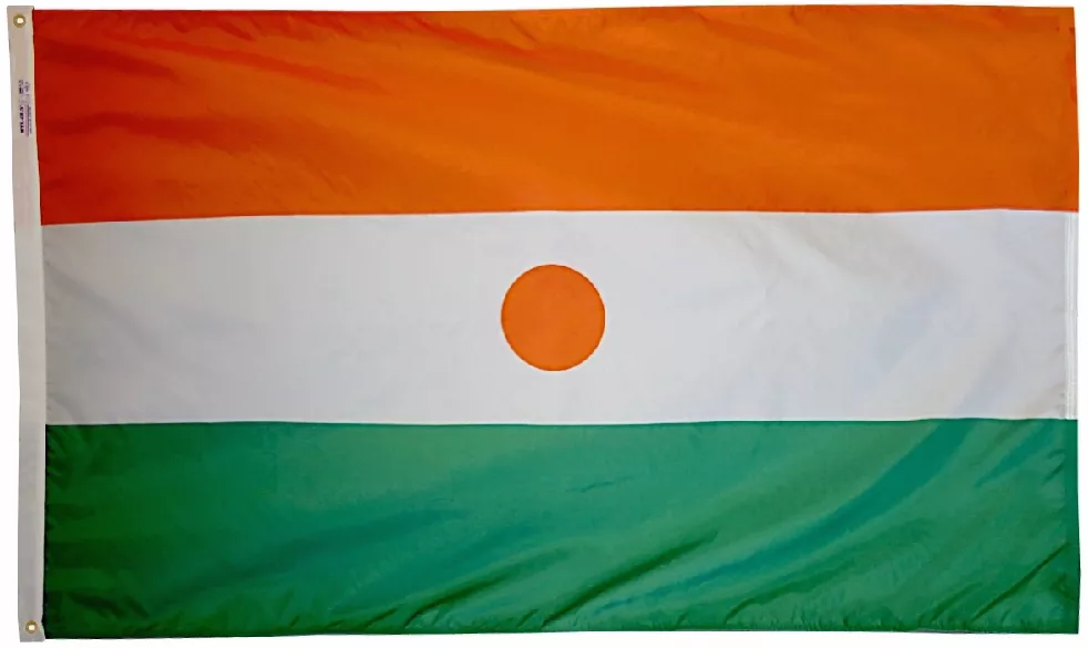Niger - 3'X5' Nylon Flag - Nylon, 3' x 5', Without Fringe, Grommets