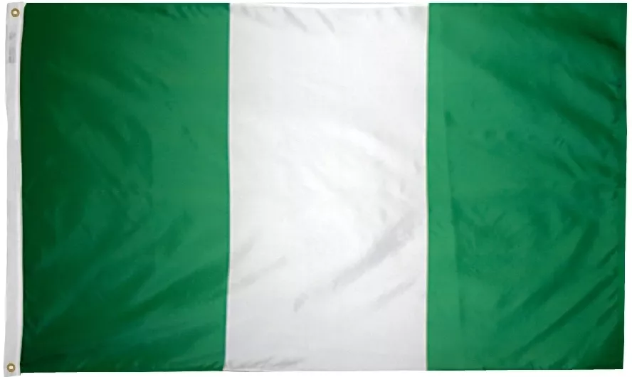 Nigeria - 5'X8' Nylon Flag - Nylon, Without Fringe, Grommets
