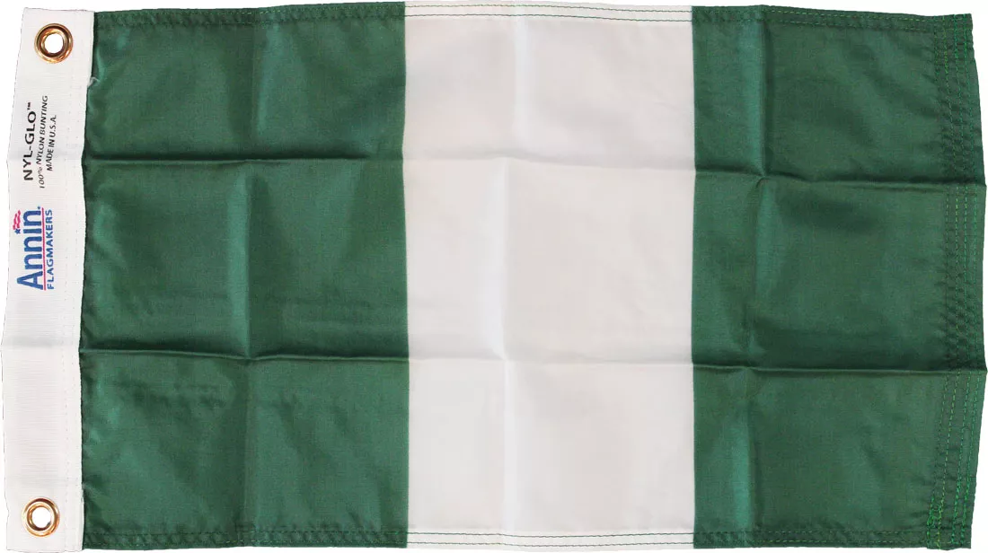 Nigeria - 12" x 18"  Nylon Flag - Nylon, Without Fringe, Grommets