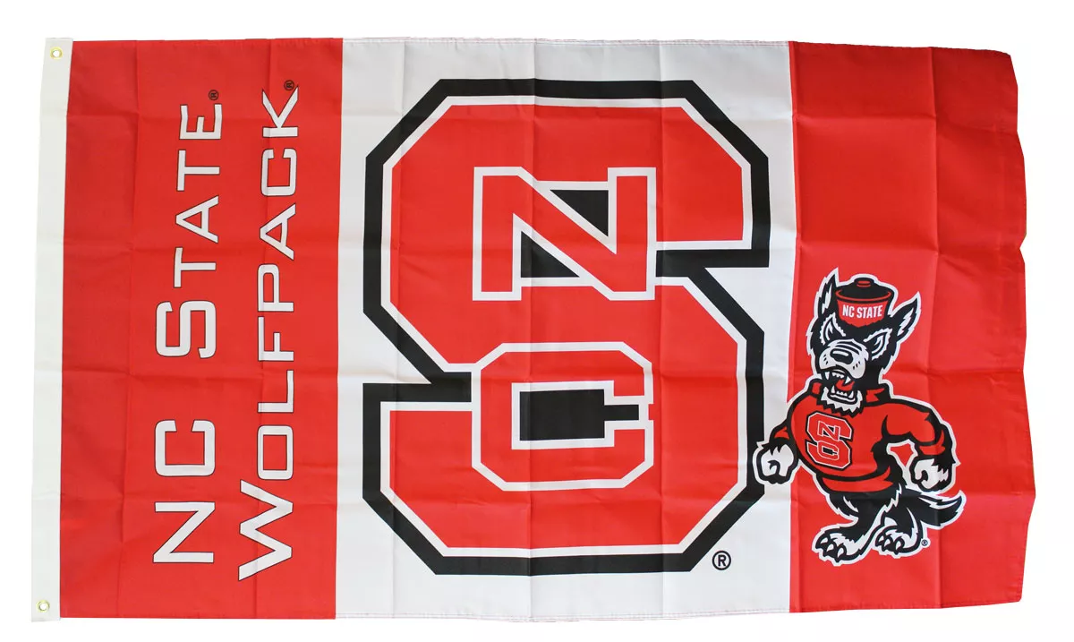North Carolina State - 3' x 5' NCAA Polyester Flag - Medium Knit Polyester, 3' x 5', Without Fringe, Grommets, Dyed