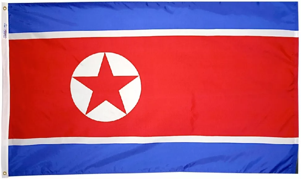 North Korea - 5'X8' Nylon Flag - Nylon, Without Fringe, Grommets