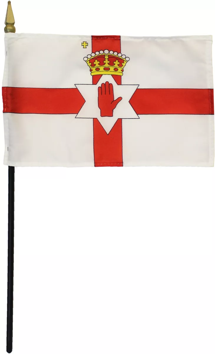 Northern Ireland - 4"X6" Stick Flag - 4" x 6", Without Fringe