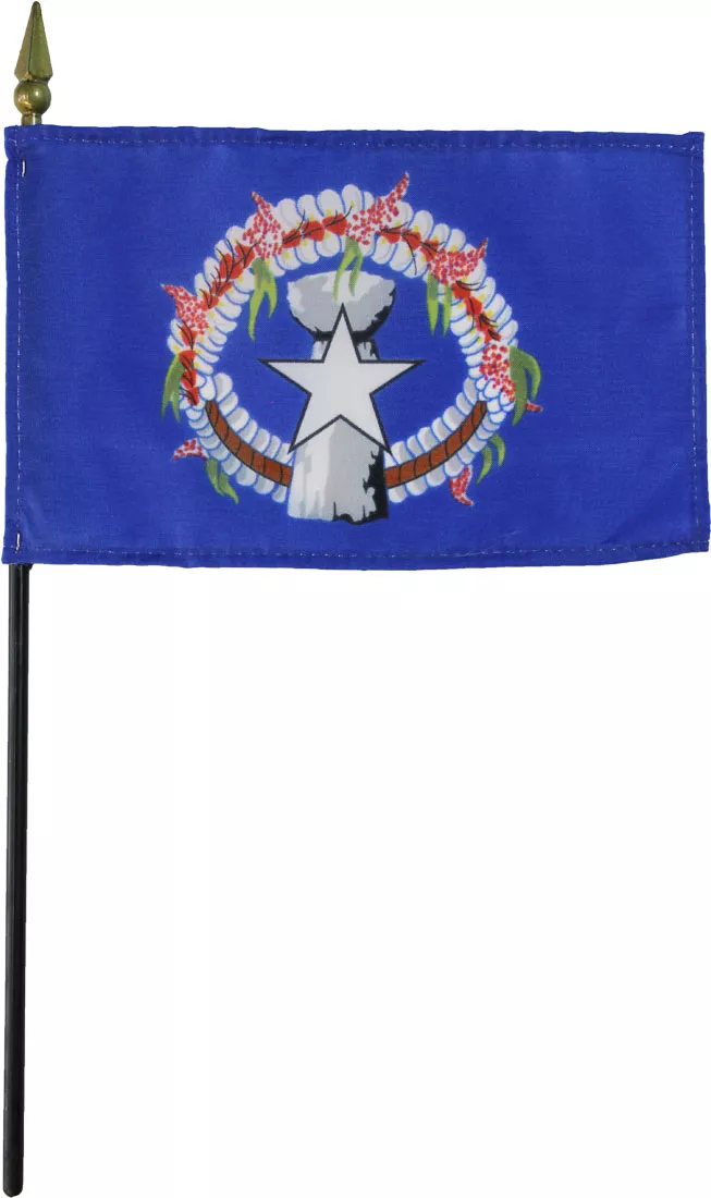 Northern Marianas - 4"X6" Stick Flag - 4" x 6", Without Fringe