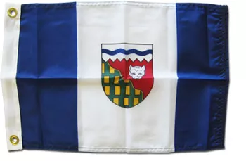 Northwest Territories - 12"X18" Nylon Flag - Nylon, Without Fringe, Grommets, Dyed