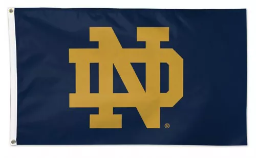 Notre Dame - 3' x 5' NCAA Polyester Flag - Medium Knit Polyester, 3' x 5', Without Fringe, Grommets, Dyed