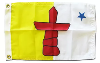 Nunavut - 12"X18" Nylon Flag - Nylon, Without Fringe, Grommets, Dyed