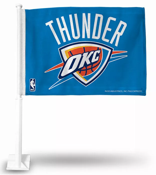 Oklahoma City Thunder NBA Car Flag - 11.5" x 14.5", Without Fringe