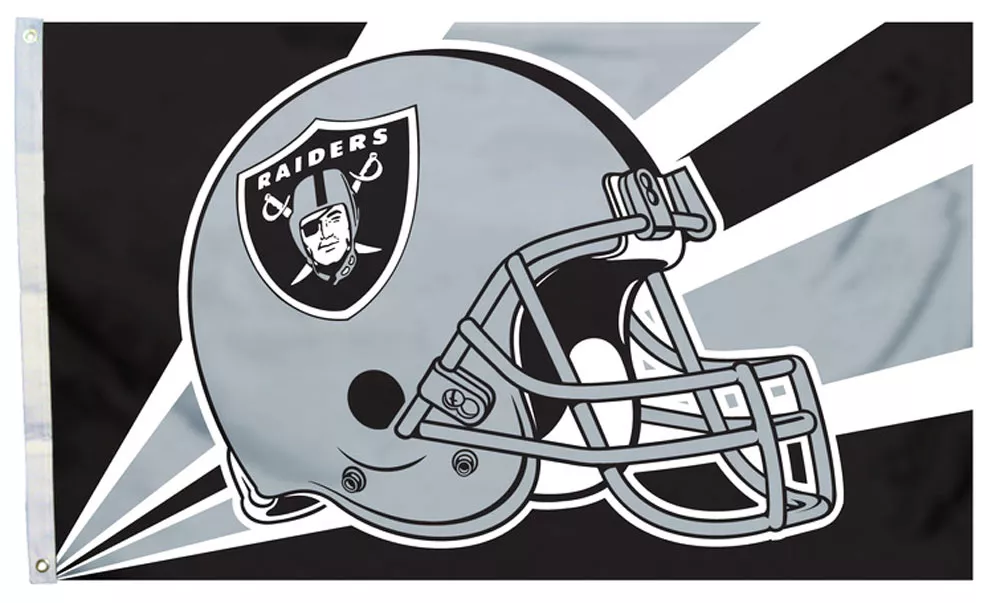 Las Vegas Raiders - 3'X5' NFL Polyester Flag - Medium Knit Polyester, 3' x 5', Without Fringe, Grommets, Dyed