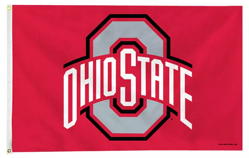 Ohio State - 3' x 5' NCAA Polyester Flag - Medium Knit Polyester, 3' x 5', Without Fringe, Grommets, Dyed