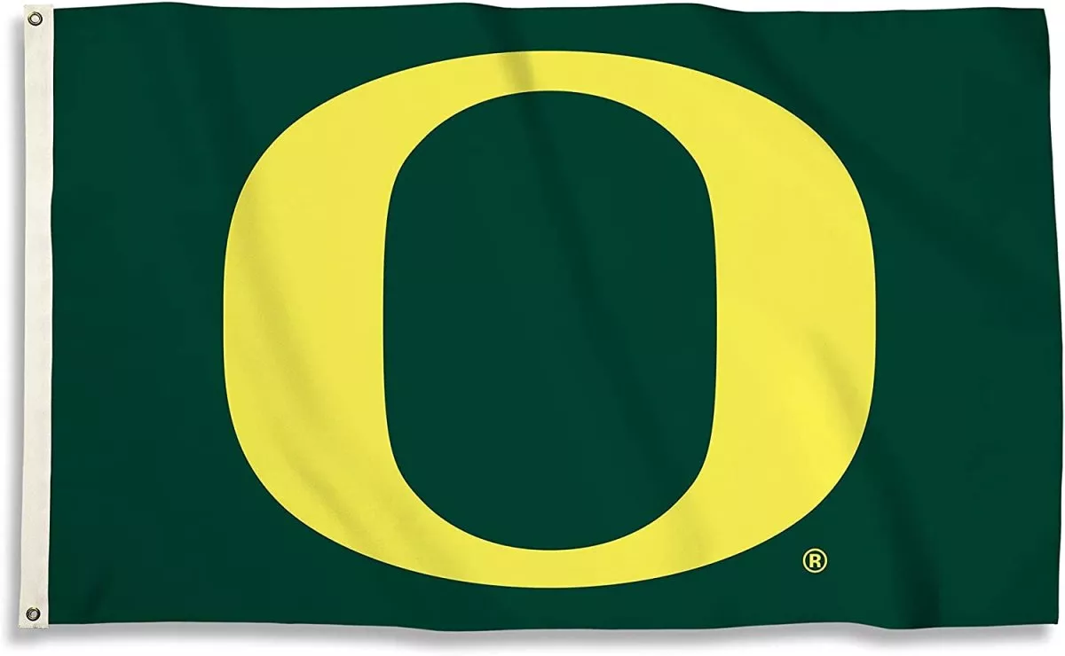 University of Oregon - 3' x 5' NCAA Polyester Flag - Medium Knit Polyester, 3' x 5', Without Fringe, Grommets, Dyed