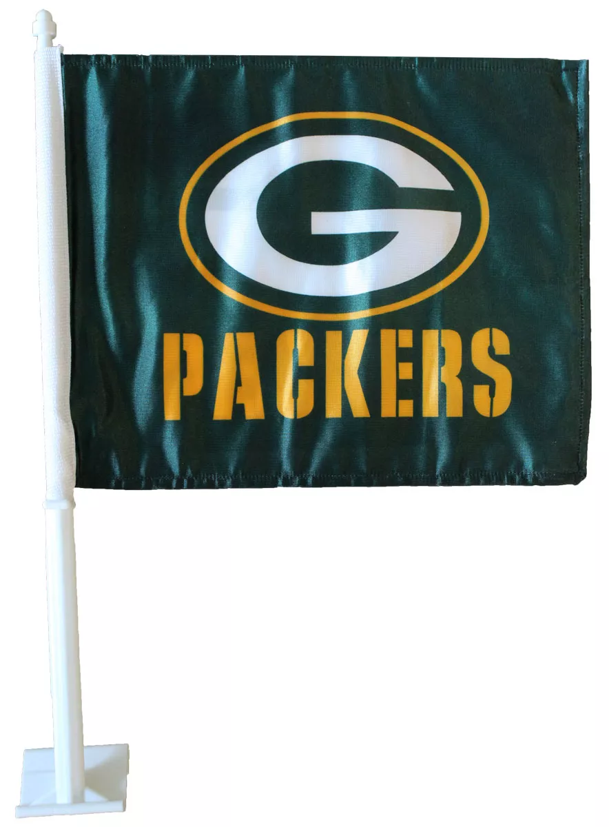 Green Bay Packers NFL Car Flag - 11.5" x 14.5", Without Fringe