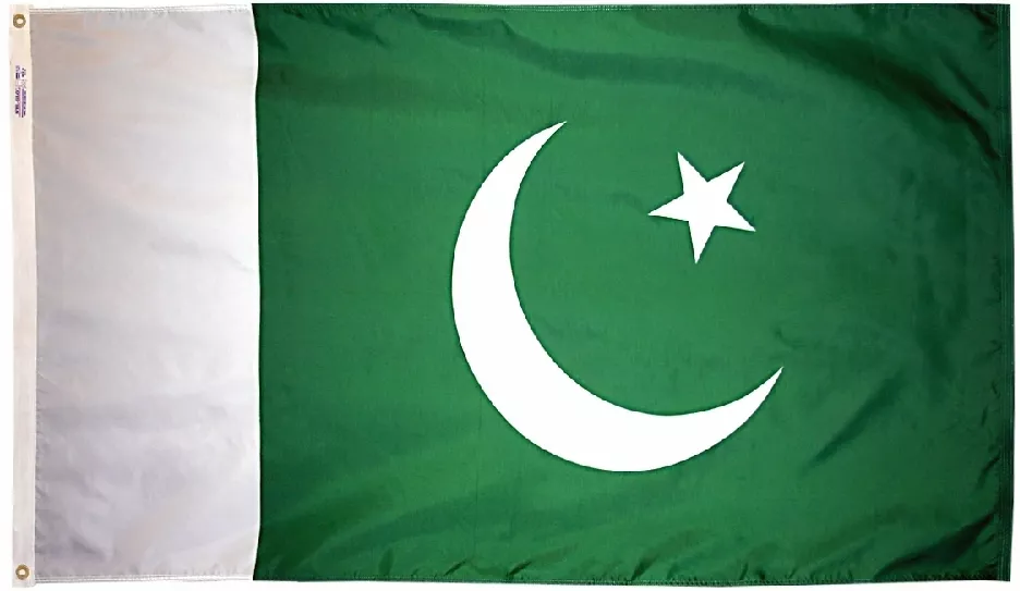Pakistan - 5'X8' Nylon Flag - Nylon, Without Fringe, Grommets