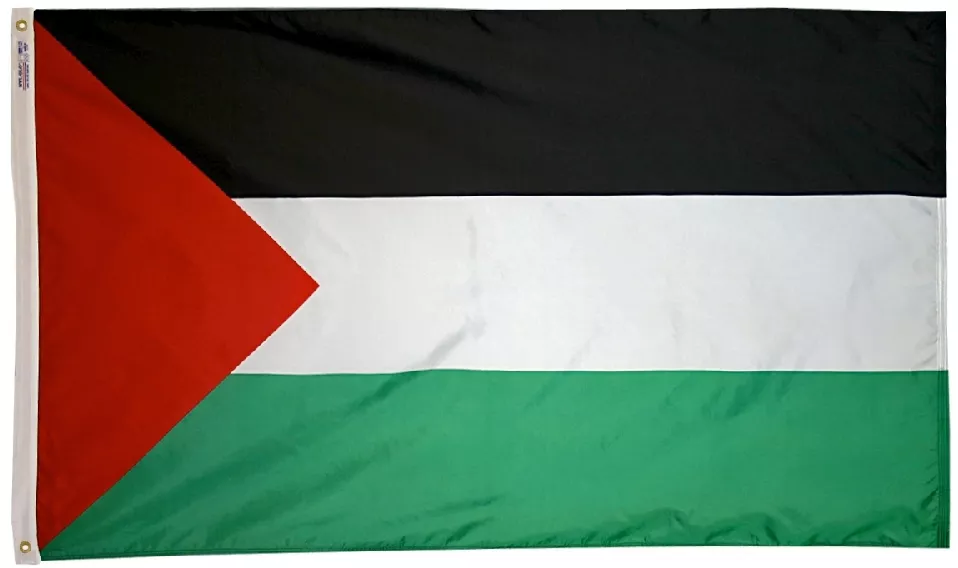 Palestine - 3'X5' Nylon Flag - Nylon, 3' x 5', Without Fringe, Grommets