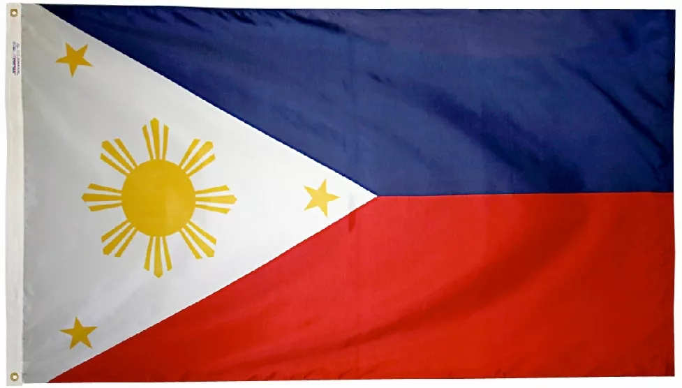 Philippines - 4'X6' Nylon Flag - Nylon, Without Fringe, Grommets
